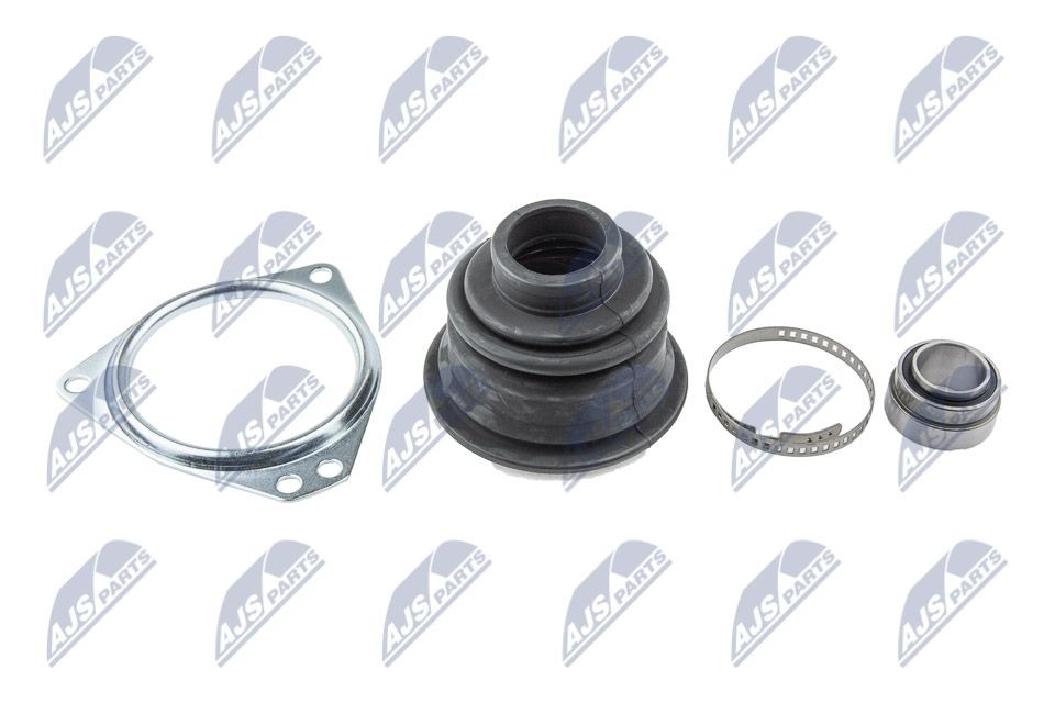 NTY NOP-004: Kit cuffia, semiasse Assale anteriore Sx, sul lato del cambio, Assale anteriore Dx, con morsetti