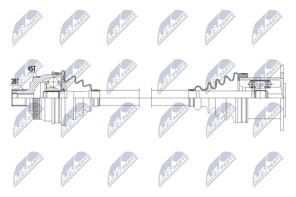 NTY NPW-AU-007: Veovõll esisild vasakul, Esisild, 520mm