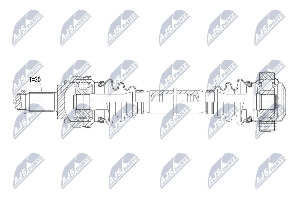 NTY NPW-BM-038: Arbre de transmission Essieu arrière gauche, 618mm