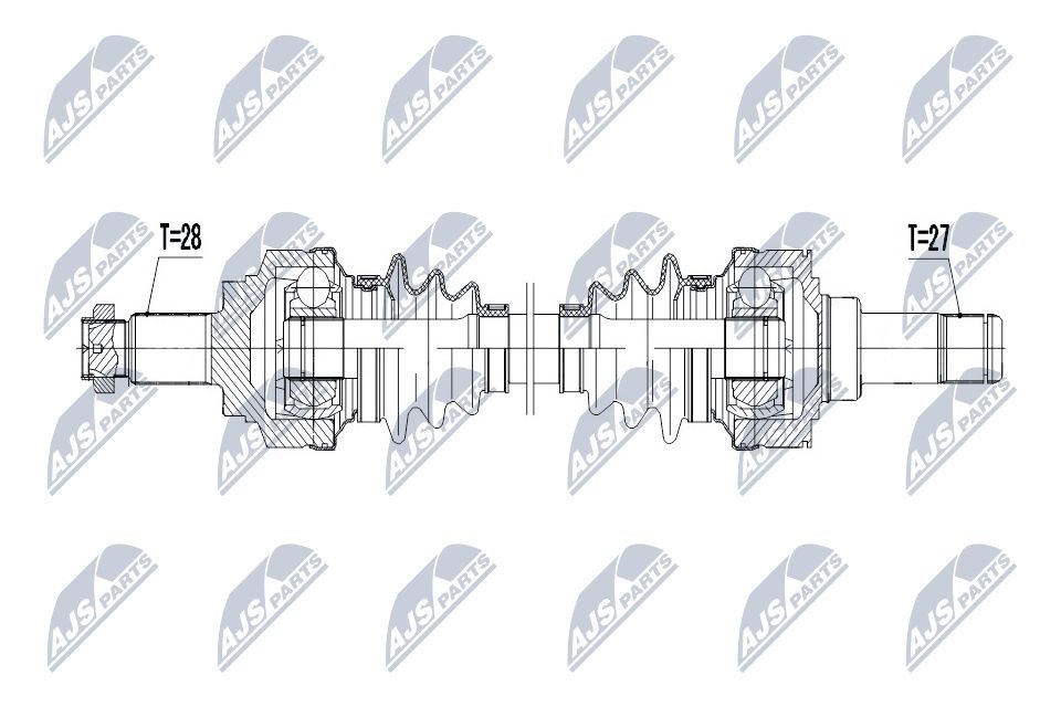 NTY NPW-BM-047: Pusašis galinė kairė ašis, 752mm
