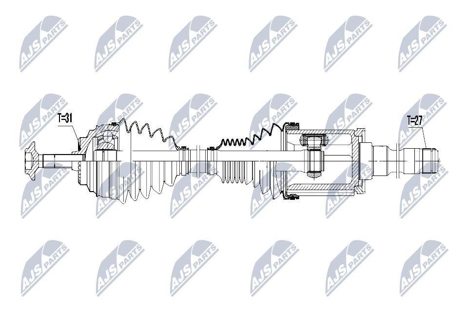 NTY NPW-BM-050: Veovõll esisild paremal, Esisild, paremal, 820mm