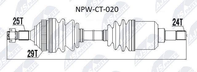 NTY NPW-CT-020: Veovõll esisild vasakul, 590mm