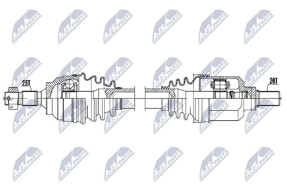 NTY NPW-CT-053: Veovõll esisild vasakul, 612mm