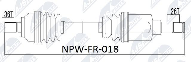 NTY NPW-FR-018: Veovõll esisild vasakul, Esisild, 580mm