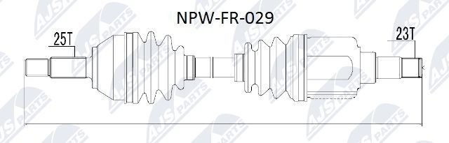 NTY NPW-FR-029: Veovõll esisild vasakul, Esisild, esisild paremal, 630mm