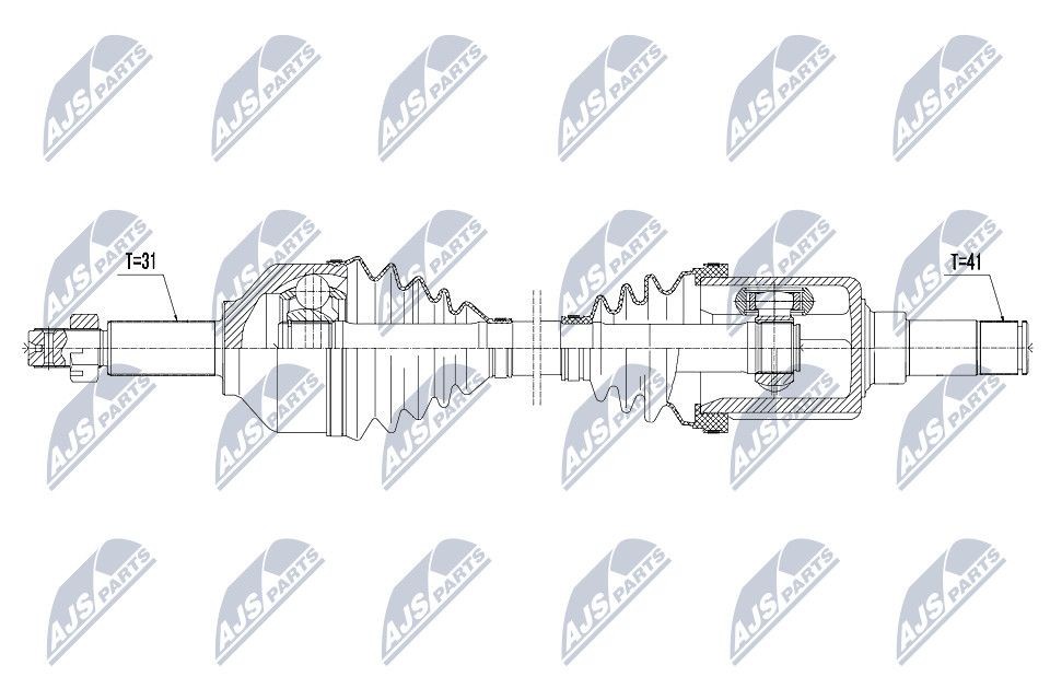 NTY NPW-FR-075: Veovõll esisild vasakul, 755mm