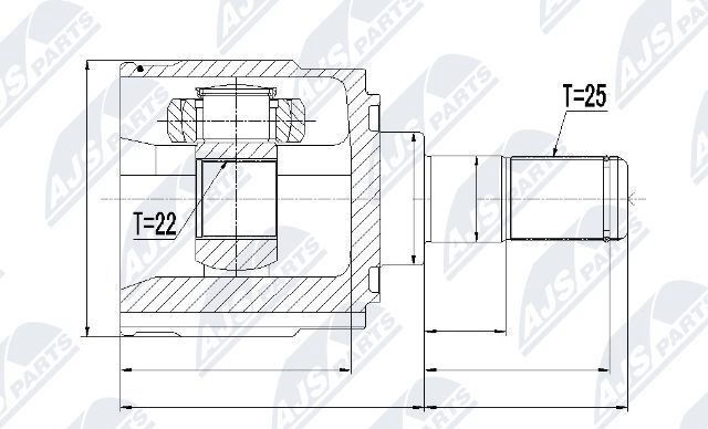 NTY NPW-KA-314: Kit giunti semiasse Assale anteriore Sx