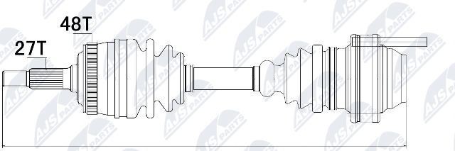 NTY NPW-ME-019: Semiasse Assale anteriore, Assale anteriore Sx, Assale anteriore Dx, 503mm