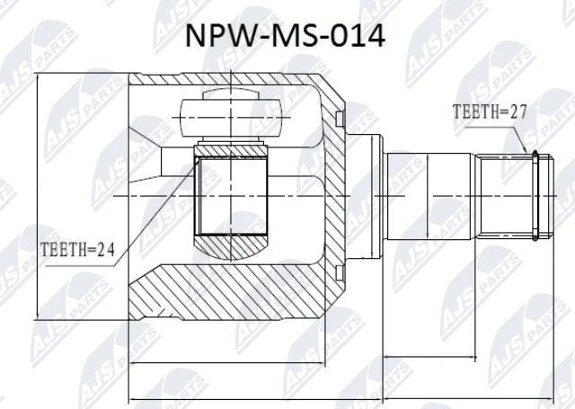NTY NPW-MS-014: Liigendlaager, veovõll esisild vasakul, esisild paremal