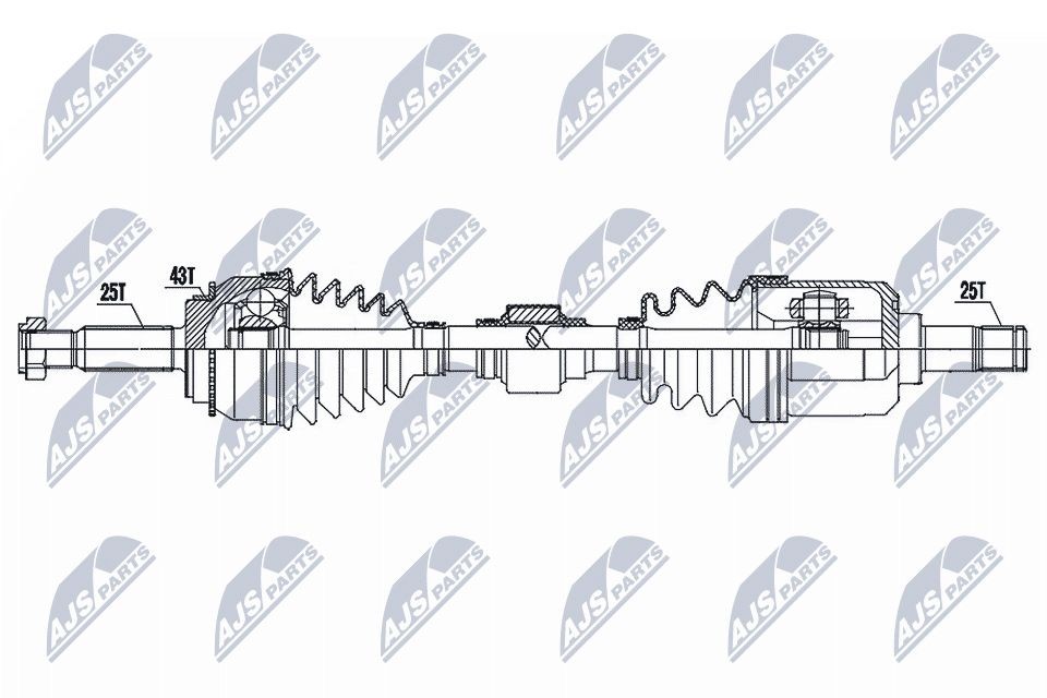 NTY NPW-MS-049: Planetara Axa fata dreapta, 940mm