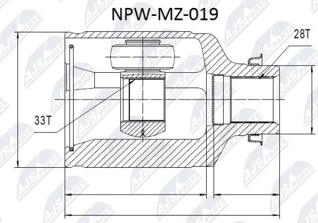 NTY NPW-MZ-019: Liigendlaager, veovõll kastipoolselt, esisild paremal