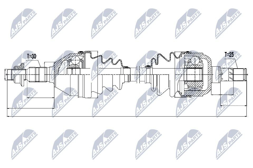 NTY NPW-PL-031: Veovõll esisild vasakul, 624mm