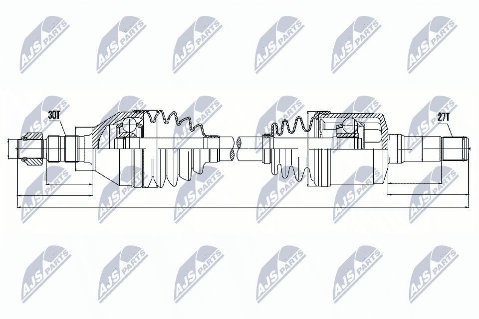 NTY NPW-PL-034: Veovõll esisild paremal, 614mm