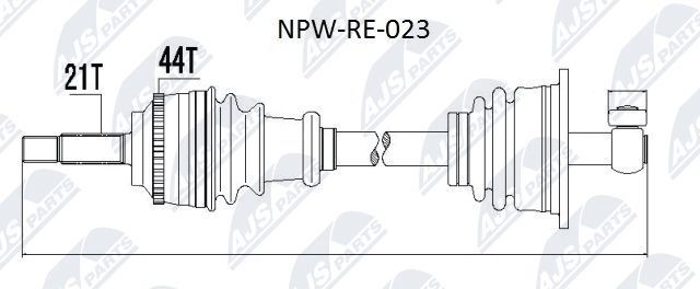 NTY NPW-RE-023: Veovõll esisild vasakul, 648mm
