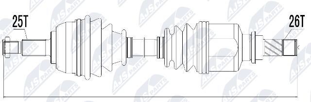 NTY NPW-RE-031: Drivaxel framaxel vänster