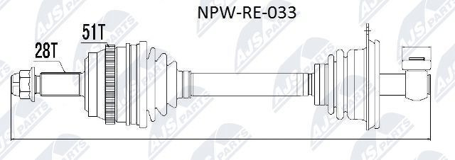 NTY NPW-RE-033: Veovõll esisild vasakul, Esisild, vasakul, 660mm