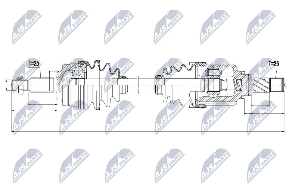 NTY NPW-RE-049: Veovõll esisild vasakul, 652mm