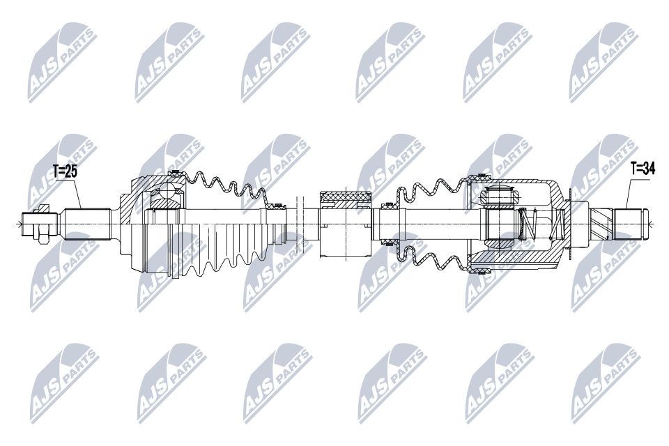 NTY NPW-RE-061: Veovõll esisild vasakul, 625mm