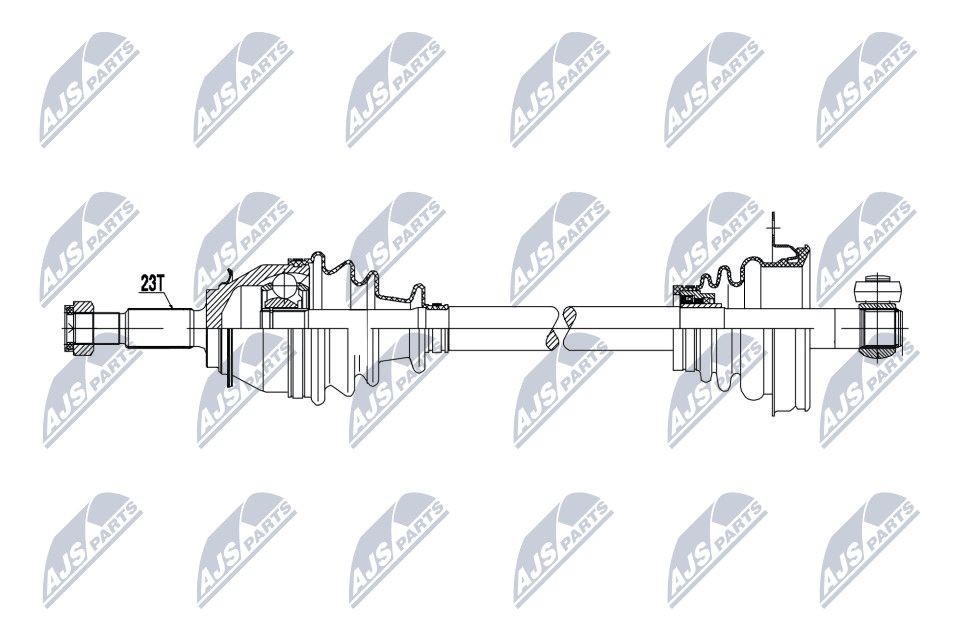 NTY NPW-RE-065: Semiasse Assale anteriore Sx, 683mm