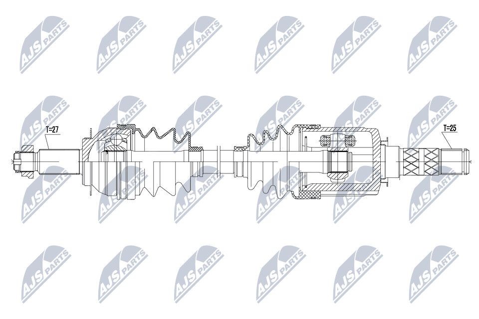 NTY NPW-SB-012: Drivaxel framaxel, framaxel vänster, framaxel höger, 795mm