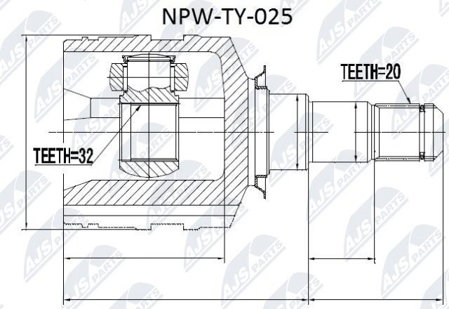 NTY NPW-TY-025: Set articulatie, planetara spre cutia de viteze