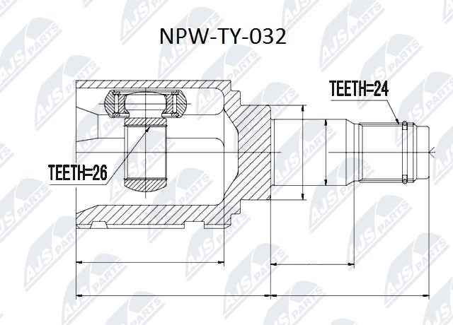 NTY NPW-TY-032: Set articulatie, planetara spre cutia de viteze