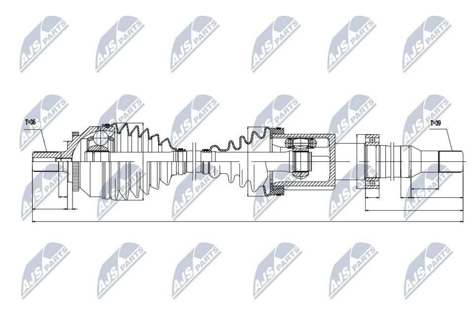 NTY NPW-VV-019: Planetara Axa fata dreapta, 666mm