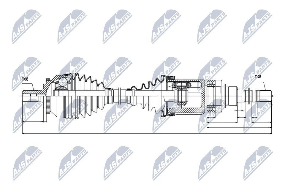 NTY NPW-VV-020: Veovõll esisild paremal, 1006mm
