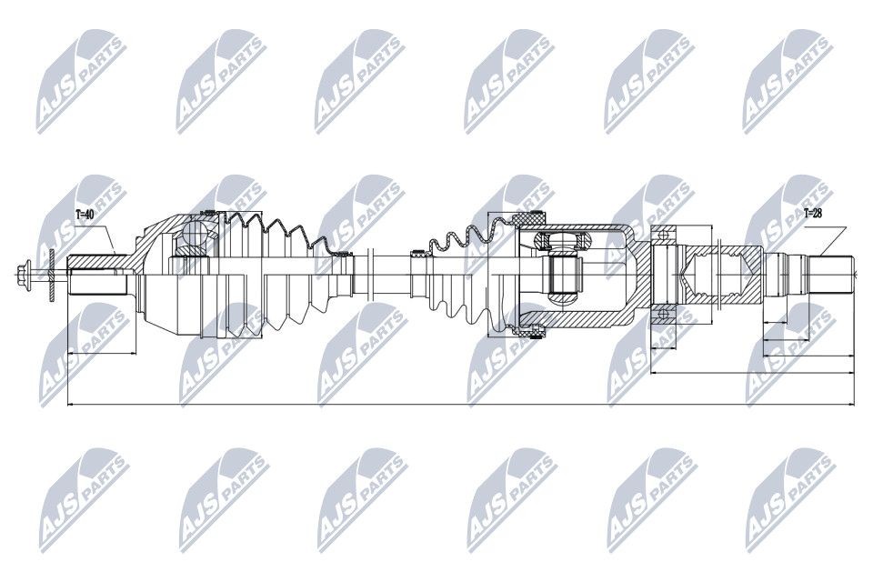 NTY NPW-VV-024: Planetara Axa fata dreapta, 990mm