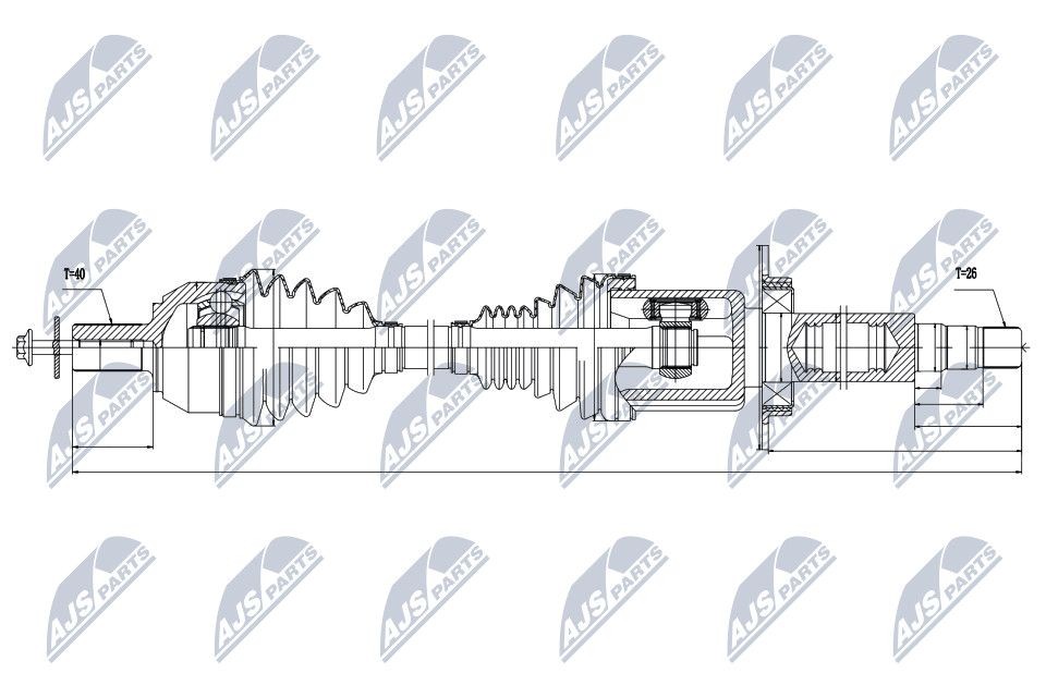 NTY NPW-VV-032: Veovõll esisild paremal, 951mm