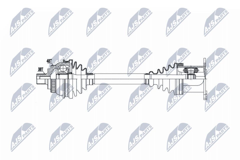 NTY NPW-VW-036: Pusašis priekinė ašis, kairė, priekinė ašis, dešinė, 510mm