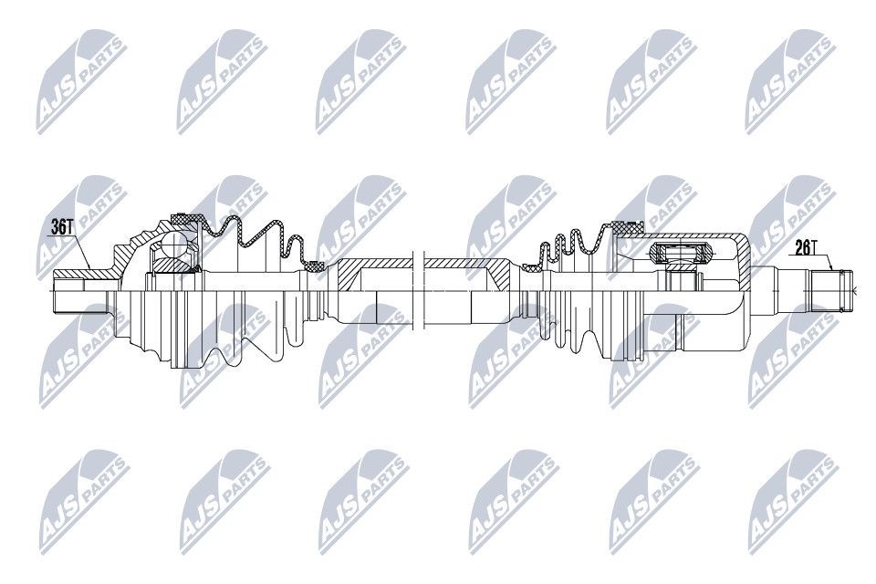 NTY NPW-VW-053: Veovõll esisild paremal, 884mm