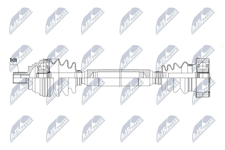 NTY NPW-VW-058: Pusašis priekinė ašis, dešinė, 800mm