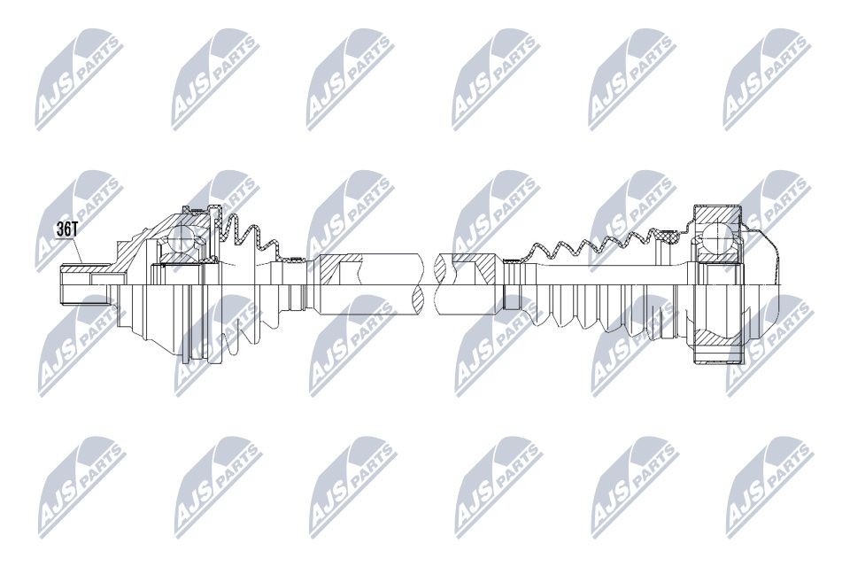 NTY NPW-VW-060: Semiasse Assale anteriore Sx, 515mm