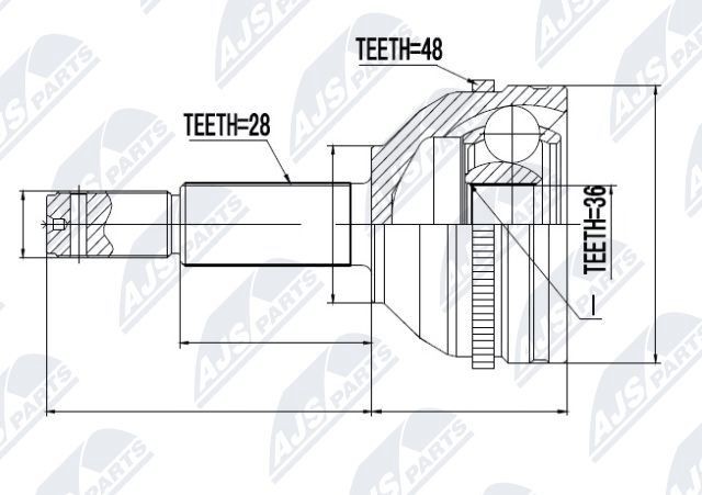 NTY NPZ-FR-035: Kit giunti semiasse Assale anteriore Sx, Assale anteriore Dx