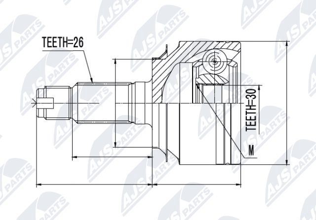 NTY NPZ-HD-023: Kit giunti semiasse Assale anteriore Sx, Assale anteriore Dx
