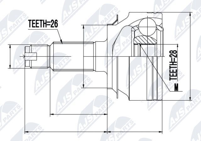 NTY NPZ-HD-055: Σετ άρθρωσης, άξονας μετάδ. κίν. Μπροστινός άξονας αριστερά, Mπροστινός άξονας δεξιά