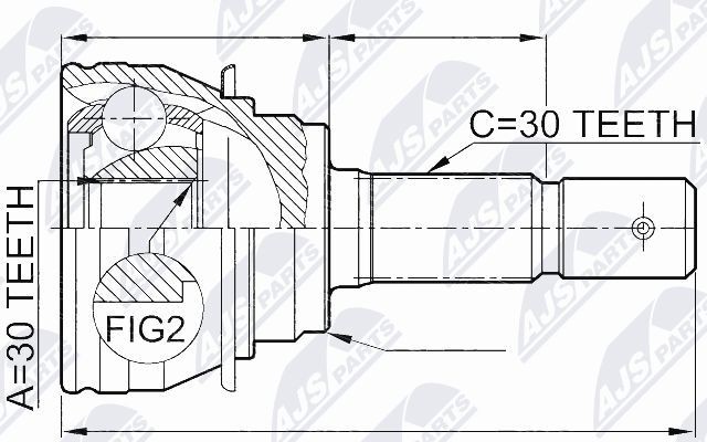 NTY NPZ-TY-020: Ledsats, drivaxel framaxel vänster, framaxel höger
