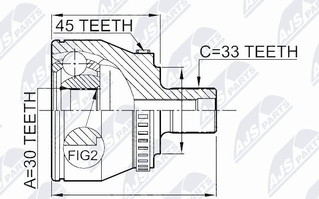 NTY NPZ-VW-008: Ledsats, drivaxel framaxel vänster, framaxel höger