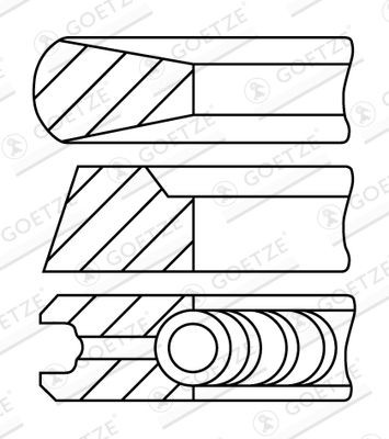 GOETZE ENGINE 08-178200-00: Jeu de segments de pistons