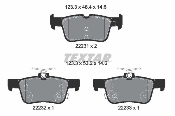 TEXTAR 2223103: Plăcuțe de frână Q+