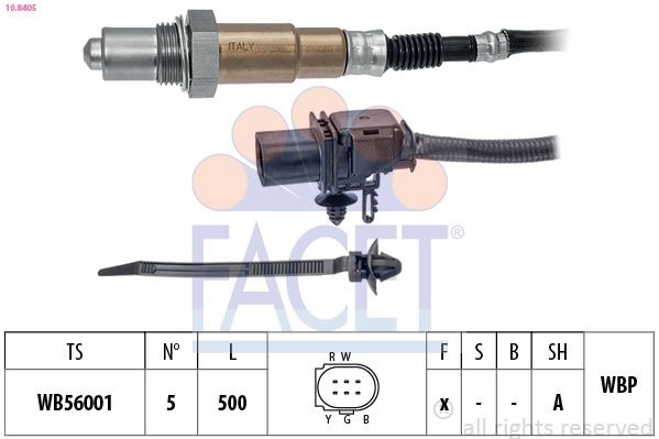 FACET 10.8405: Lambda andur Made in Italy - OE Equivalent koos kinnitusmaterjaliga
