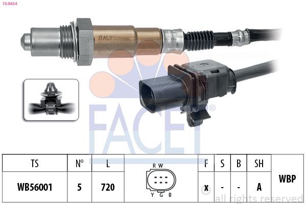 FACET 10.8424: Lambda andur Made in Italy - OE Equivalent koos kinnitusmaterjaliga