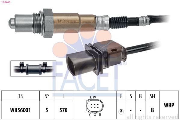 FACET 10.8440: Lambda andur Made in Italy - OE Equivalent koos kinnitusmaterjaliga
