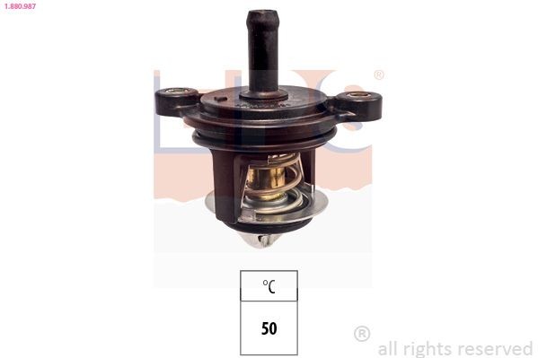 EPS 1.880.987: Termostaat, Jahutusvedelik Made in Italy - OE Equivalent 50°C, koos tihendiga