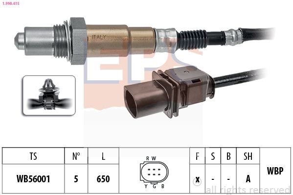 EPS 1.998.415: Lambda jutiklis Made in Italy - OE Equivalent su tvirtinimo medžiaga