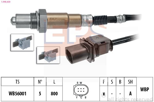 EPS 1.998.430: Sonda Lambda Made in Italy - OE Equivalent cu material de prindere