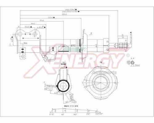 AP XENERGY X148332: Amortizor Axa fata dreapta, presiune gas, Ansamblu amortizor-arc