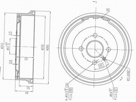 AP XENERGY X654229: Tambur frana 230mm