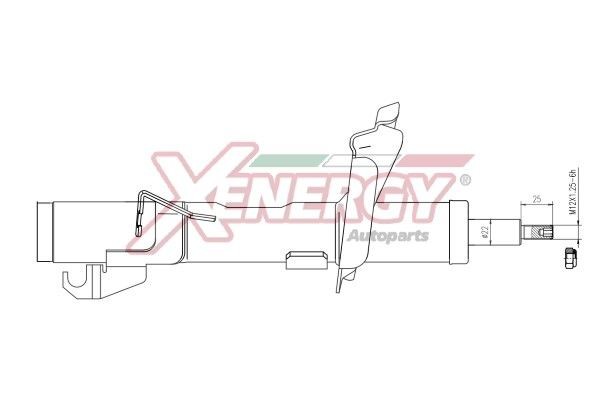 AP XENERGY X700334: Amort esisild paremal, Gaasirõhk, Vedruamort, Amortisaator, kinnitusvedruga